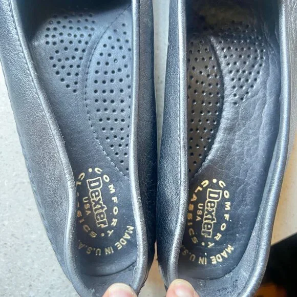 Dexter Womens Size 9 M Black Leather Slip On Shoes - Picture 9 of 11